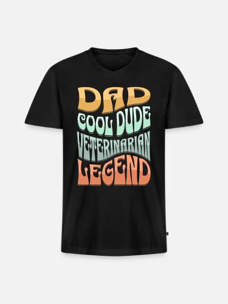 Dad Veterinarian - Men's Premium Organic T-shirt with V-neck - black