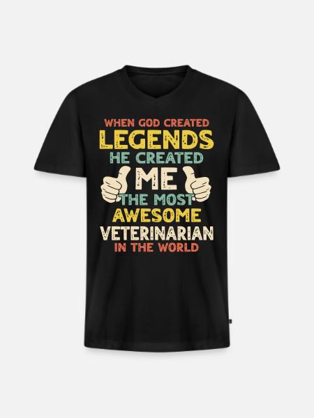 Vétérinaire - T-shirt encolure en V Premium bio Homme - noir