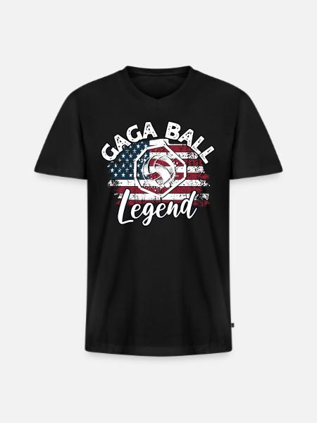 Gaga Ball Sprüche - Männer Premium Bio T-Shirt mit V-Ausschnitt - Schwarz