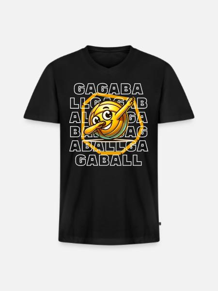 Gaga Ball - Men's Premium Organic T-shirt with V-neck - black