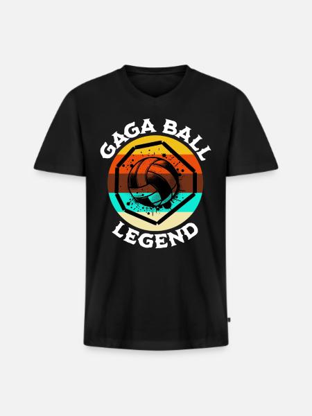 Gaga Ball Legend - Men's Premium Organic T-shirt with V-neck - black