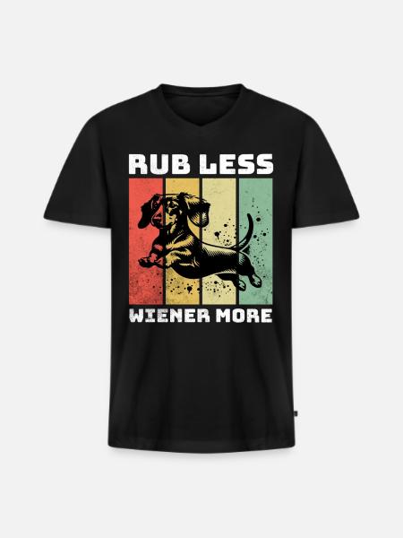 Dackel Sprüche - Männer Premium Bio T-Shirt mit V-Ausschnitt - Schwarz