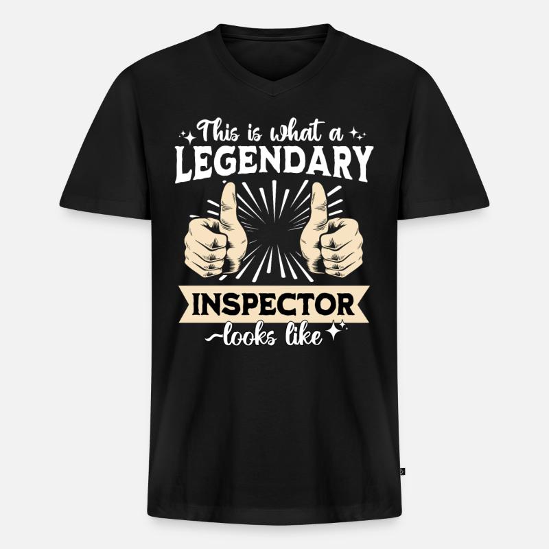 Legendärer Inspektor - Männer Premium Bio T-Shirt mit V-Ausschnitt - Schwarz
