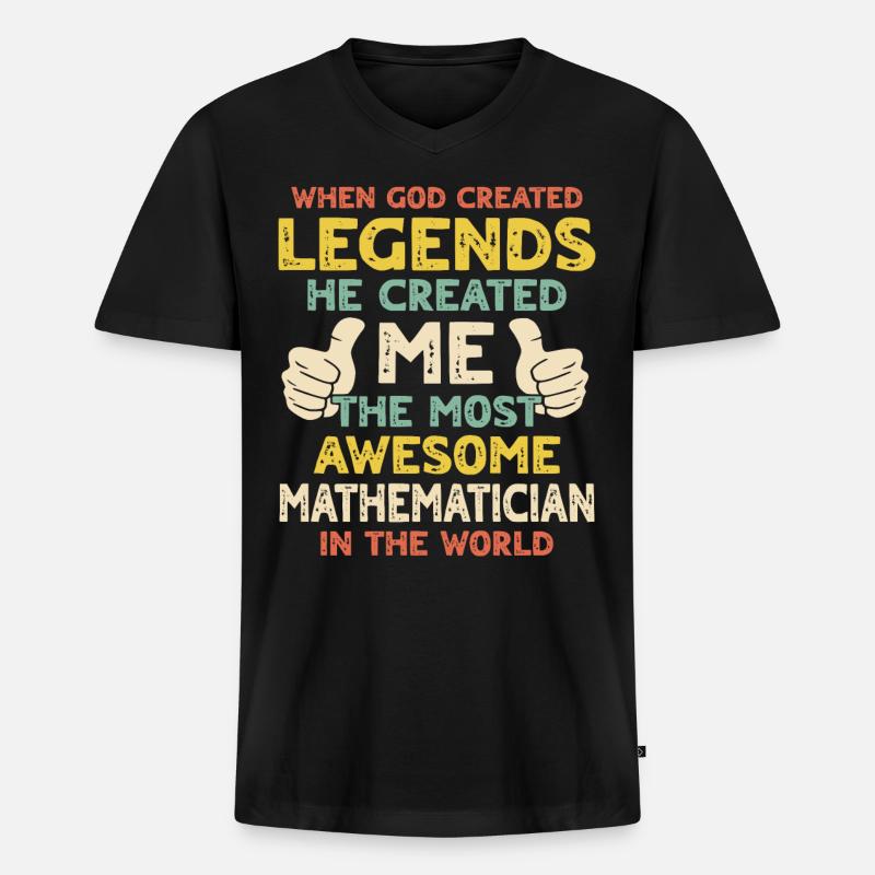Mathematiker - Männer Premium Bio T-Shirt mit V-Ausschnitt - Schwarz