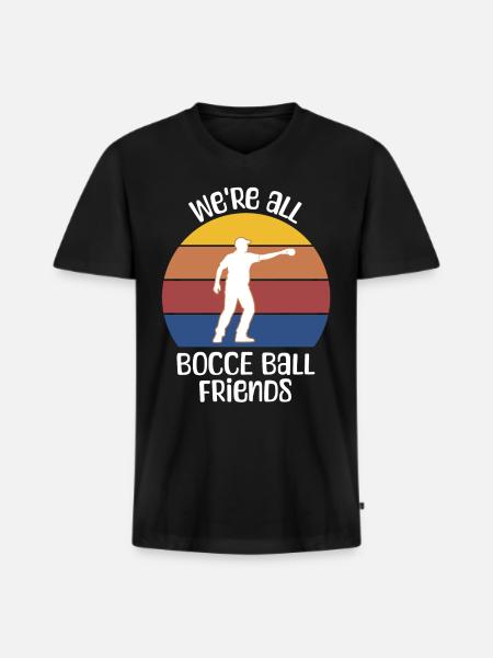 Refranes de bochas - Camiseta ecológica prémium para hombre con cuello de pico - negro