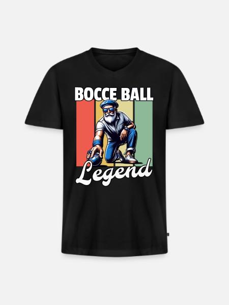 Bocce Ball Legend Men - Men's Premium Organic T-shirt with V-neck - black