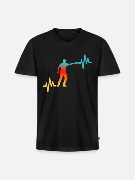 Petanque Heart Line - Men's Premium Organic T-shirt with V-neck - black