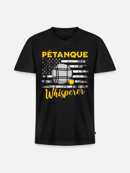 Petanque sayings - Men's Premium Organic T-shirt with V-neck - black