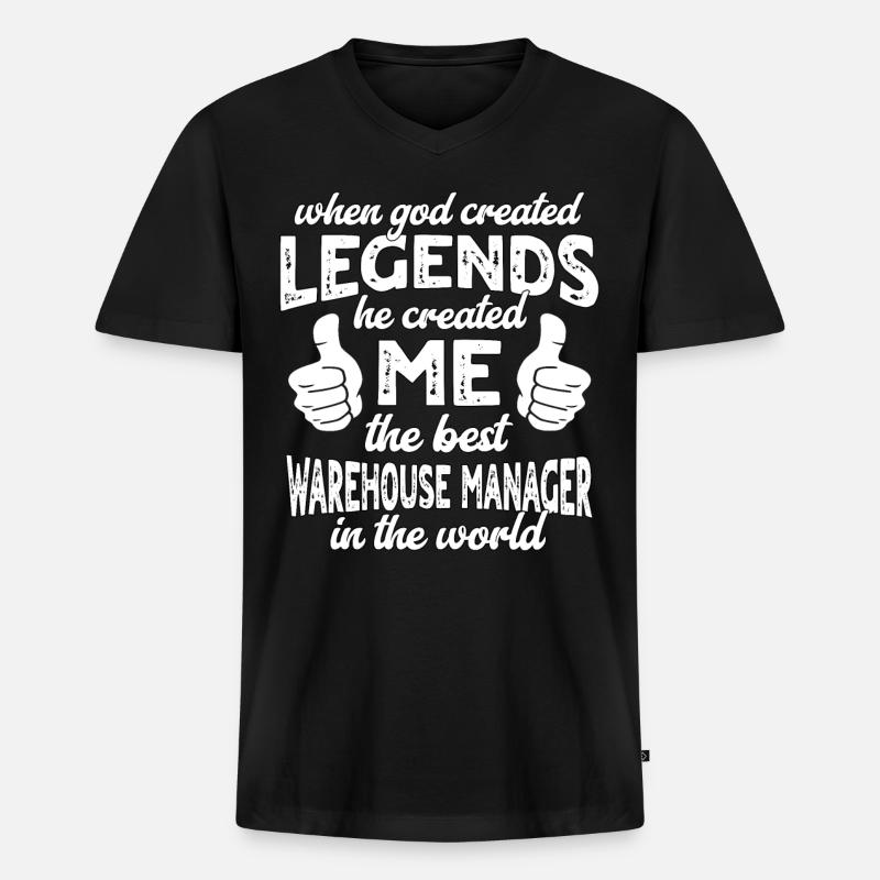 Bester Lagerleiter Legende - Männer Premium Bio T-Shirt mit V-Ausschnitt - Schwarz