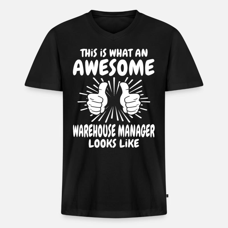 Lagerleiter - Männer Premium Bio T-Shirt mit V-Ausschnitt - Schwarz