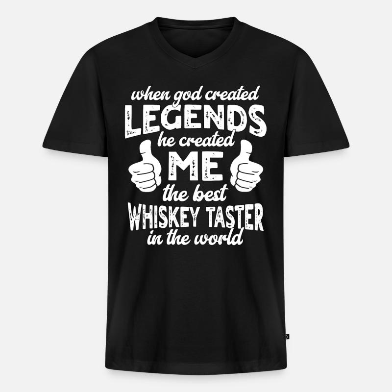 Bester Whiskey Trinker Legende - Männer Premium Bio T-Shirt mit V-Ausschnitt - Schwarz