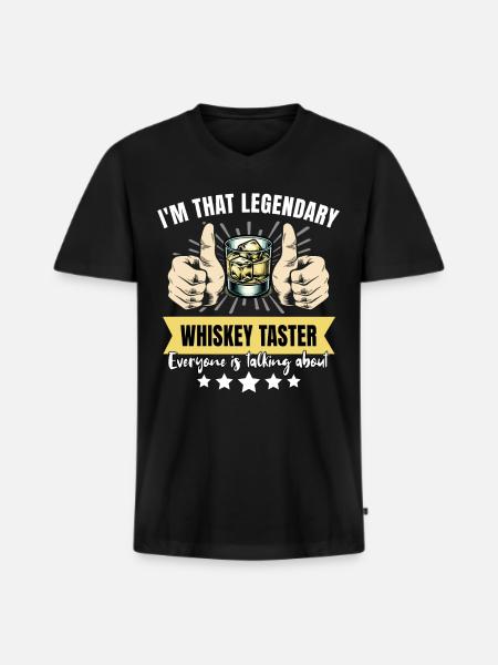 Legendary whiskey drinker - Men's Premium Organic T-shirt with V-neck - black
