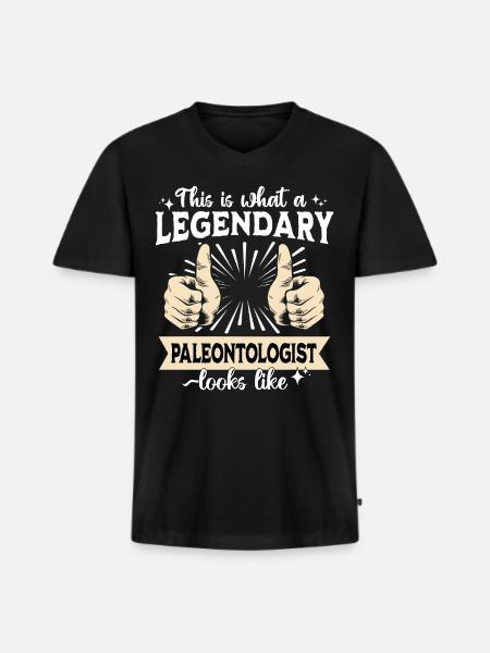 Legendary paleontologist - Men's Premium Organic T-shirt with V-neck - black