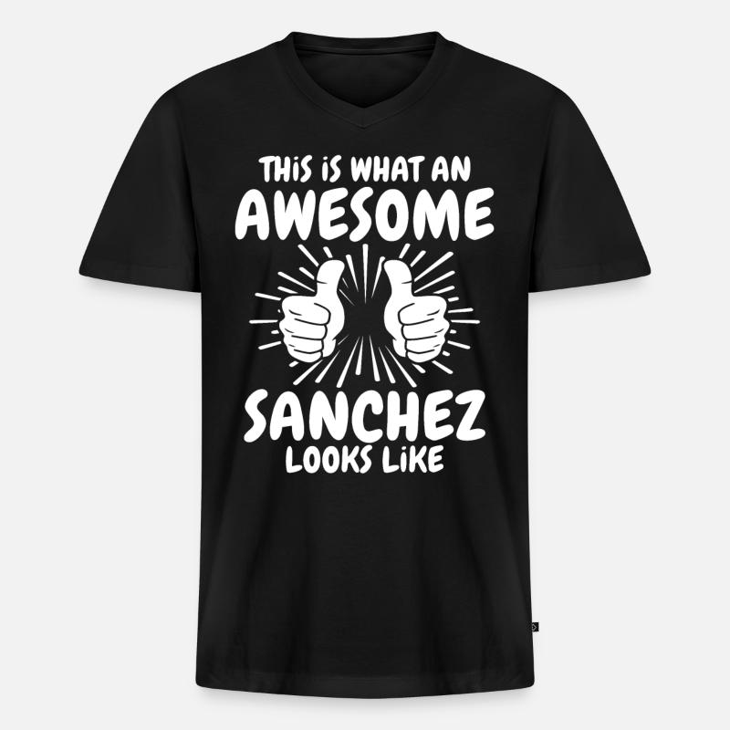 Sanchez - Männer Premium Bio T-Shirt mit V-Ausschnitt - Schwarz