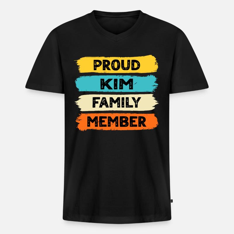 Stolzer Kim - Männer Premium Bio T-Shirt mit V-Ausschnitt - Schwarz