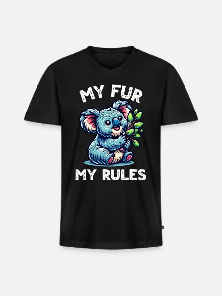 Funny Koala Sayings - Men's Premium Organic T-shirt with V-neck - black
