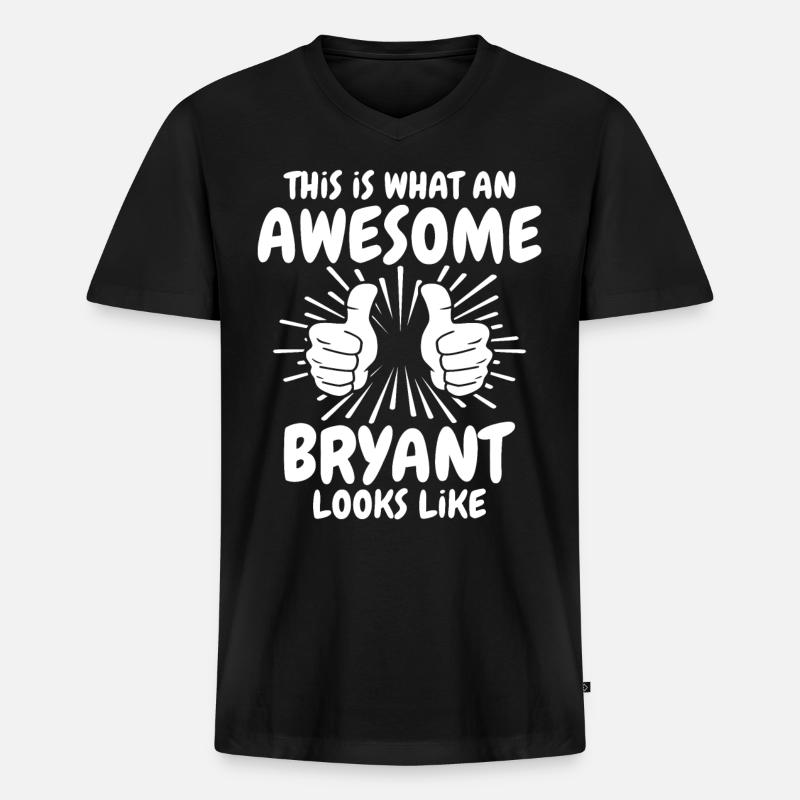 Bryant - Männer Premium Bio T-Shirt mit V-Ausschnitt - Schwarz