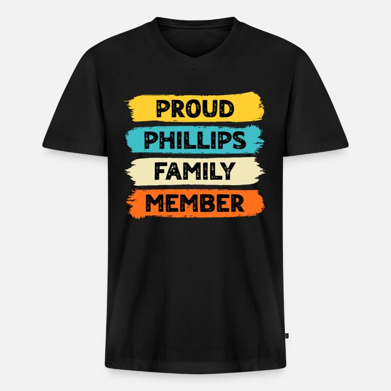 Stolzer Phillips - Männer Premium Bio T-Shirt mit V-Ausschnitt - Schwarz