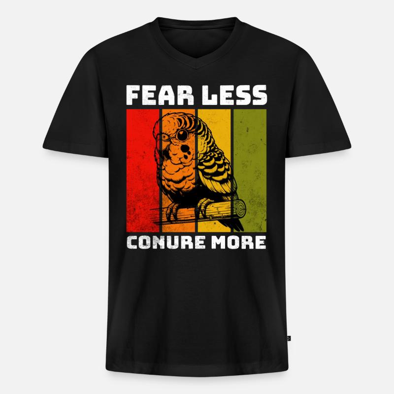 Sonnensittich Sprüche - Männer Premium Bio T-Shirt mit V-Ausschnitt - Schwarz