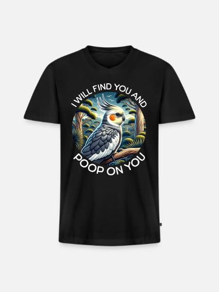 Cockatiel Sayings - Men's Premium Organic T-shirt with V-neck - black