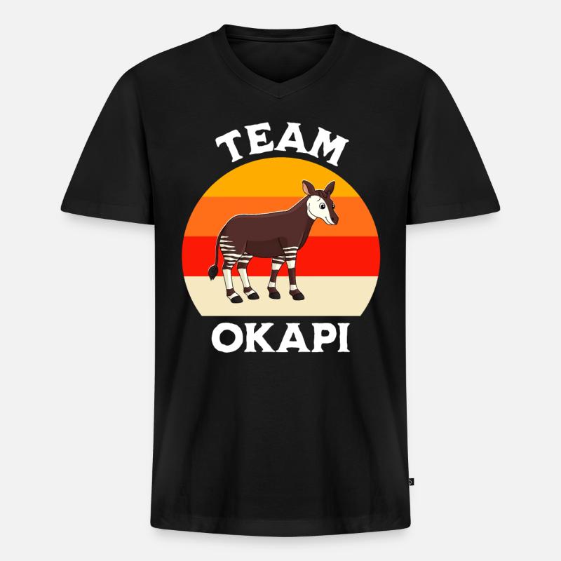 Okapi - Männer Premium Bio T-Shirt mit V-Ausschnitt - Schwarz