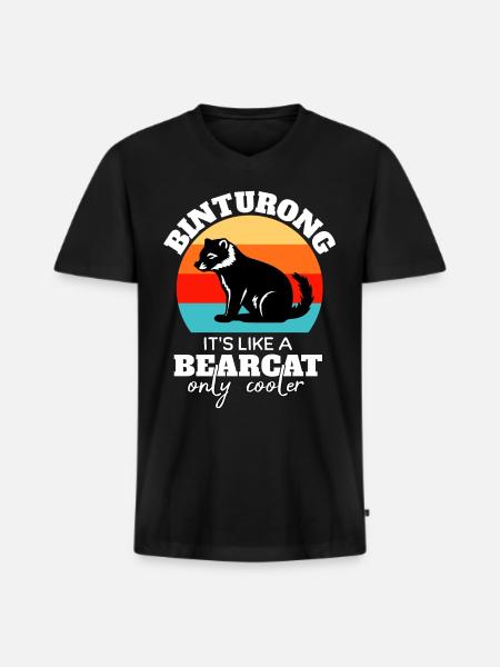Lustige Marderbär Sprüche - Männer Premium Bio T-Shirt mit V-Ausschnitt - Schwarz