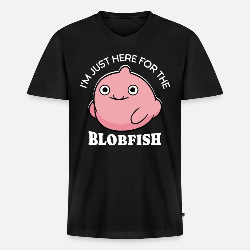 Blobfish Blobfisch - Männer Premium Bio T-Shirt mit V-Ausschnitt - Schwarz