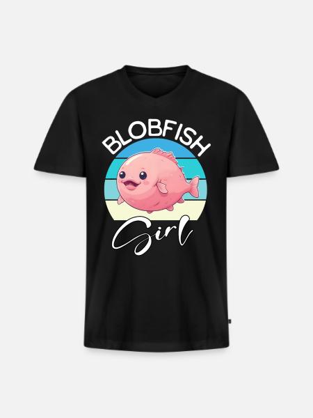 Blobfish Fille Blobfisch - T-shirt encolure en V Premium bio Homme - noir