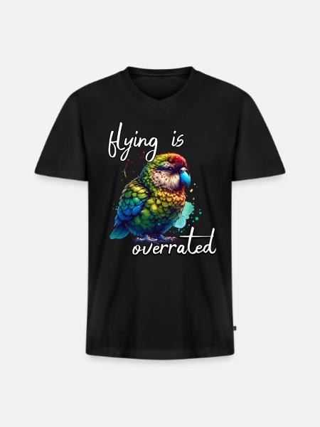 Funny Night Parrot Sayings - Men's Premium Organic T-shirt with V-neck - black