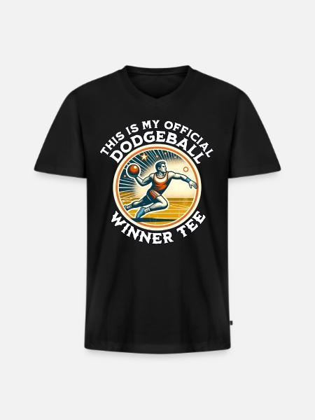 Dodgeball Player - Men's Premium Organic T-shirt with V-neck - black