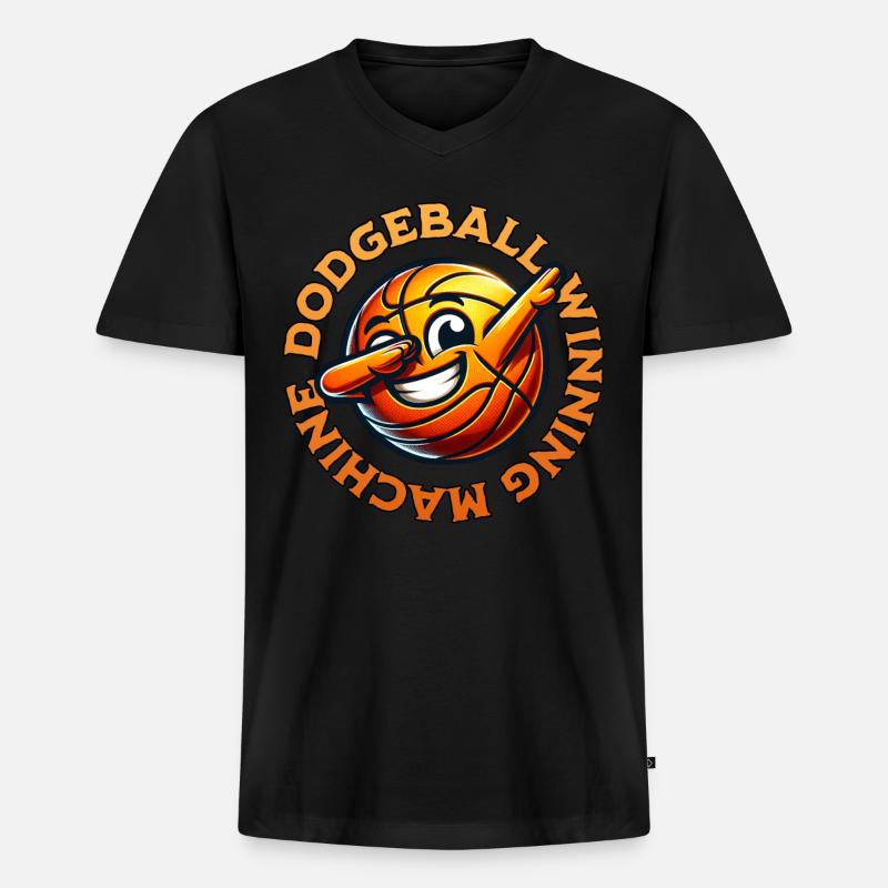 Dodgeball Gewinner - Männer Premium Bio T-Shirt mit V-Ausschnitt - Schwarz