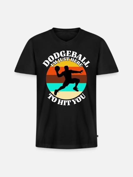 Dodgeball Sprüche - Männer Premium Bio T-Shirt mit V-Ausschnitt - Schwarz