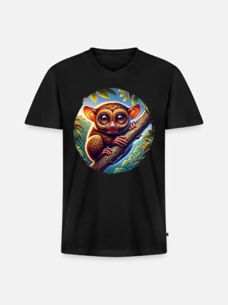 Tarsier - Men's Premium Organic T-shirt with V-neck - black