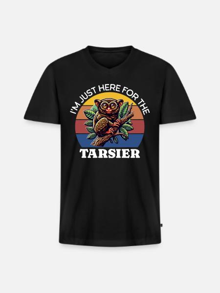 Tarsier Koboldmaki - Männer Premium Bio T-Shirt mit V-Ausschnitt - Schwarz