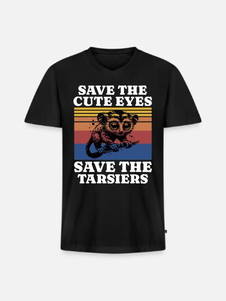 Save Tarsier - Men's Premium Organic T-shirt with V-neck - black