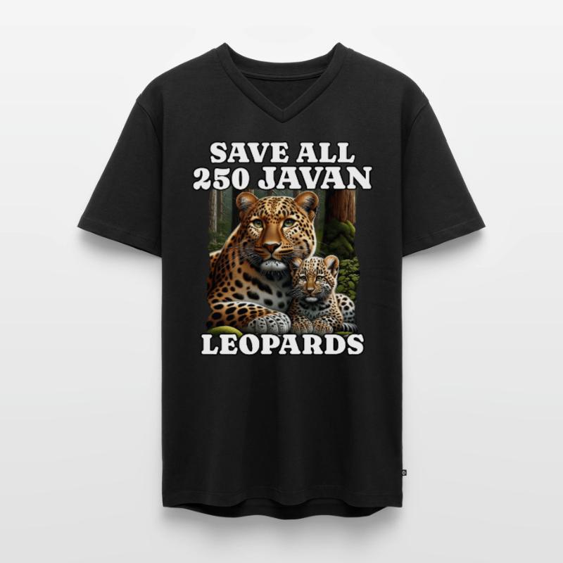 Save Java Leopard Men's Premium Organic T-shirt with V-neck