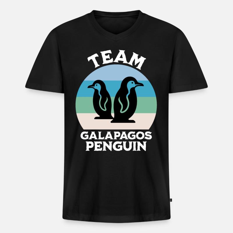 Galapagos Pinguin Sprüche - Männer Premium Bio T-Shirt mit V-Ausschnitt - Schwarz