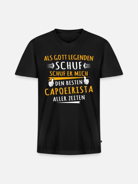 Capoeiriste - T-shirt encolure en V Premium bio Homme - noir