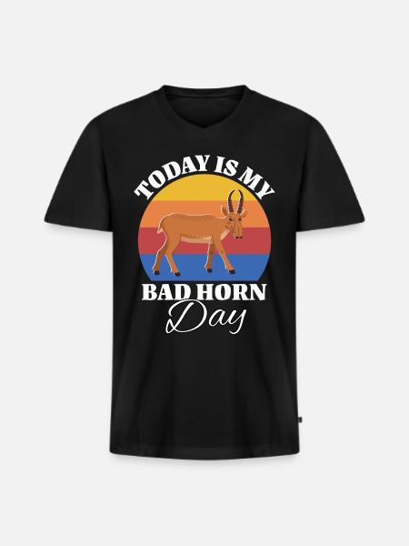 Funny Saiga Antelope Sayings - Men's Premium Organic T-shirt with V-neck - black