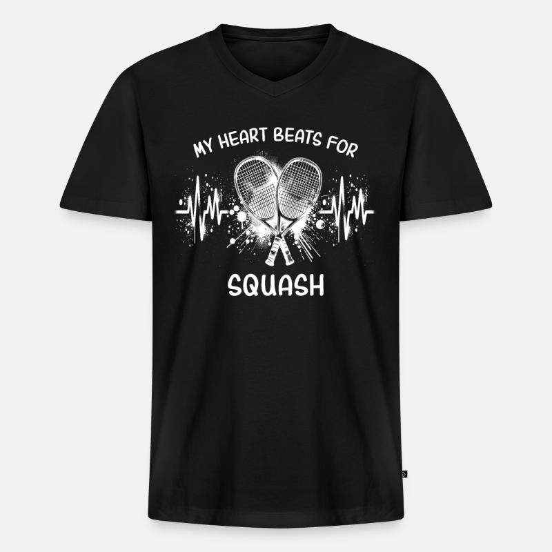 Squash EKG - Männer Premium Bio T-Shirt mit V-Ausschnitt - Schwarz
