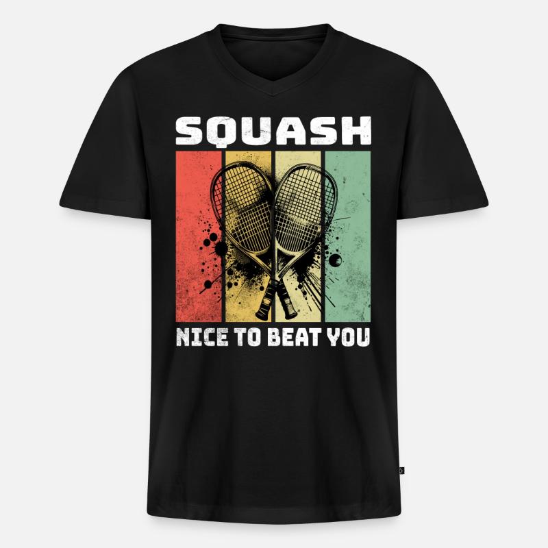 Squash Sprüche - Männer Premium Bio T-Shirt mit V-Ausschnitt - Schwarz
