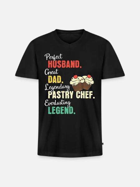 Pastry Chef Dad - Men's Premium Organic T-shirt with V-neck - black