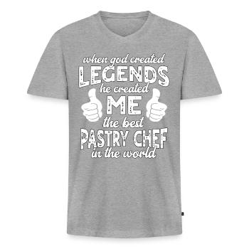 Best Pastry Chef Legend - Men's Premium Organic T-shirt with V-neck - heather grey - Front