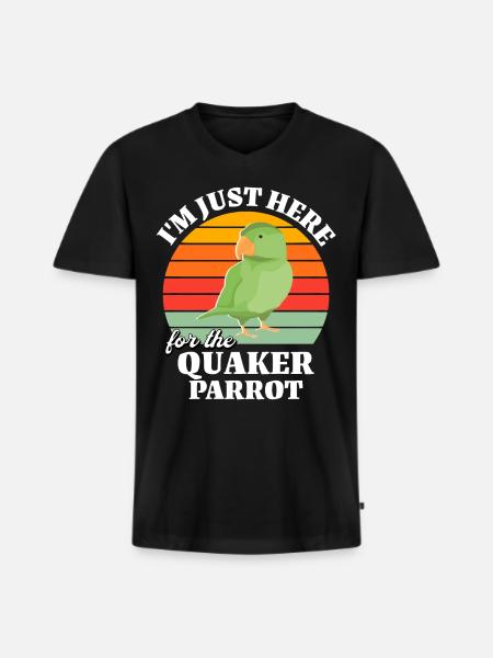 Funny monk parakeet sayings - Men's Premium Organic T-shirt with V-neck - black