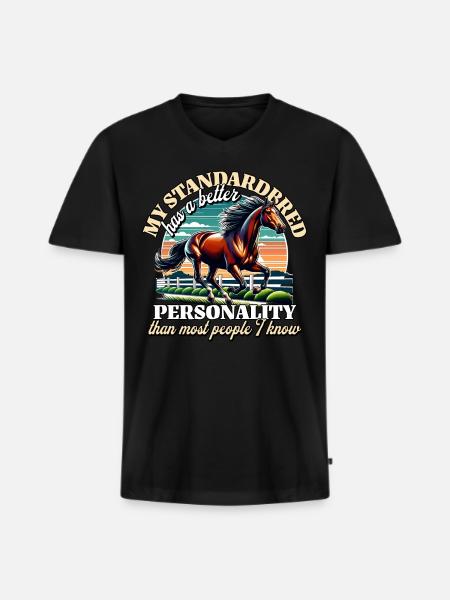 Traber Sprüche Standardbred - Männer Premium Bio T-Shirt mit V-Ausschnitt - Schwarz