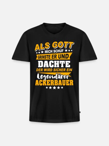 Ackerbauer Sprüche - Männer Premium Bio T-Shirt mit V-Ausschnitt - Schwarz