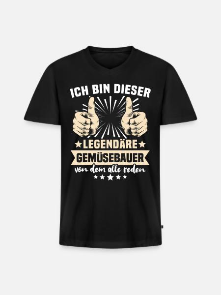 Dictons des maraîchers - T-shirt encolure en V Premium bio Homme - noir