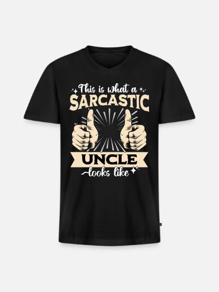 Sarcastic Uncle Sarcasm - Men's Premium Organic T-shirt with V-neck - black