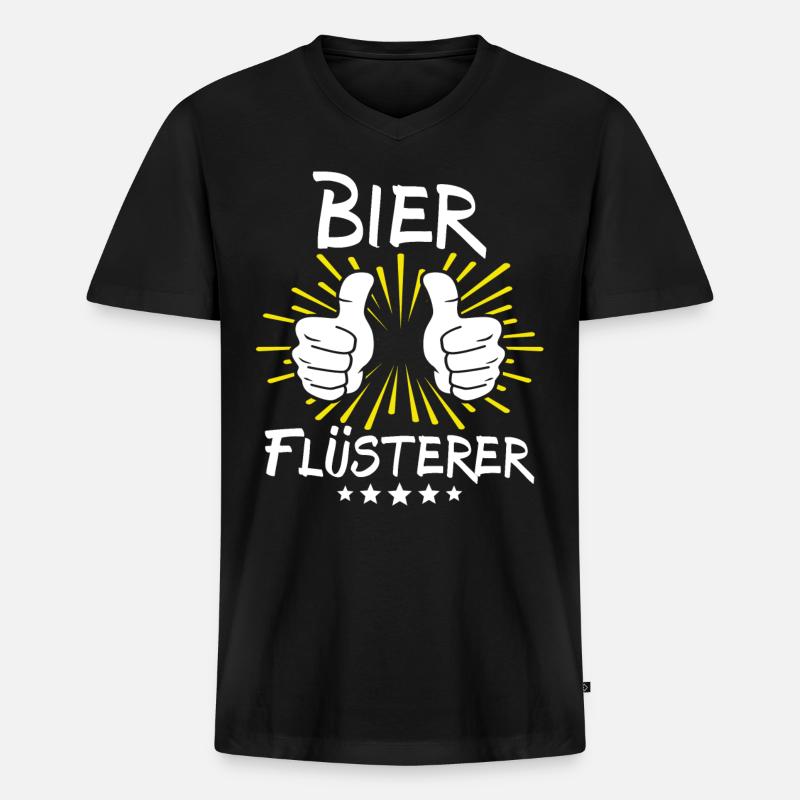Bier Spruch - Männer Premium Bio T-Shirt mit V-Ausschnitt - Schwarz