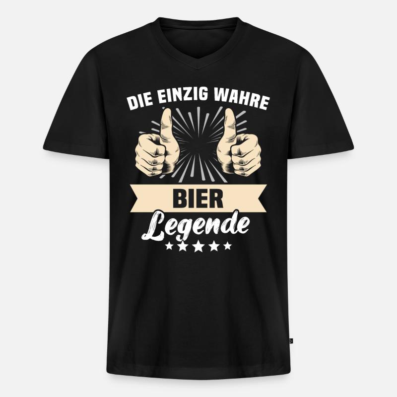 Bier Sprüche - Männer Premium Bio T-Shirt mit V-Ausschnitt - Schwarz